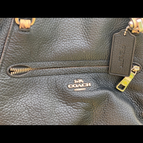 Coach black pebble leather & snakeskin Prairie satchel w/crossbody strap - Picture 7 of 16
